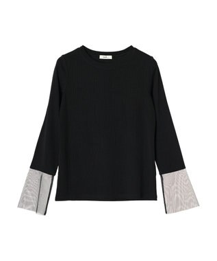 earth music&ecology 袖シアープルオーバー Black