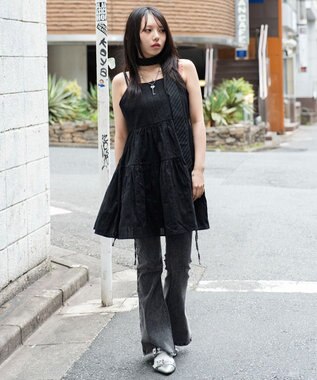 WEGO ティアードキャミワンピース ブラック