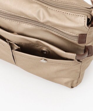 LA BAGAGERIE モノグラム　スクエアナイロンショルダー　Sサイズ ゴールド