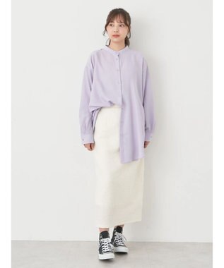 earth music&ecology バックデザインシャツ Lavender