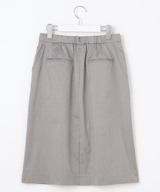 23区 【洗える/セットアップ対応】グロッシーコットンシャンブレー タイトスカート ライトグレー系