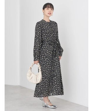 earth music&ecology キンモクセイ柄ワンピース Black