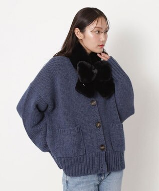 MOONBAT 【新色追加】PAUL & JOE ACCESSOIRES フェイクファーリボンマフラー ブラック