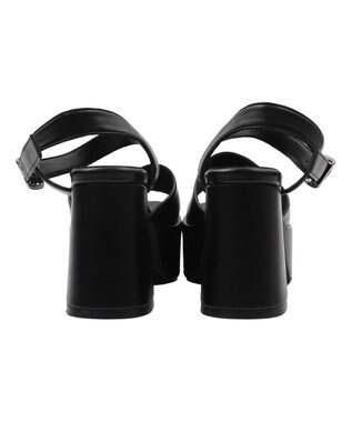 WEGO ストーム付きヒールサンダル ブラック