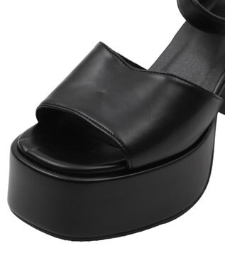 WEGO ストーム付きヒールサンダル ブラック