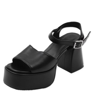 WEGO ストーム付きヒールサンダル ブラック