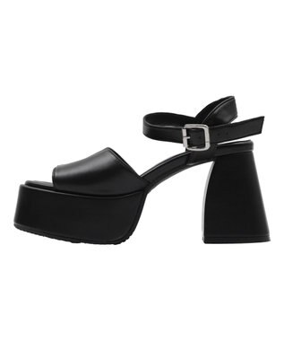 WEGO ストーム付きヒールサンダル ブラック