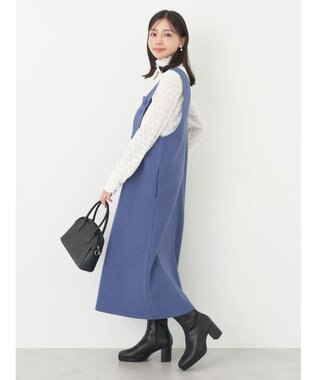 earth music&ecology 前後２ｗａｙ圧縮ニットジャンスカ Blue