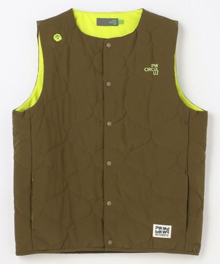 PW CIRCULUS 【撥水加工 / ストレッチ】【MEN】キルティング中綿インナーベスト ゴルフ カーキ系