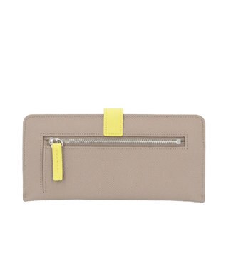 Atelier nuu 日本製 本革 バイカラーnoble スマートロングウォレット グレージュ×イエロー