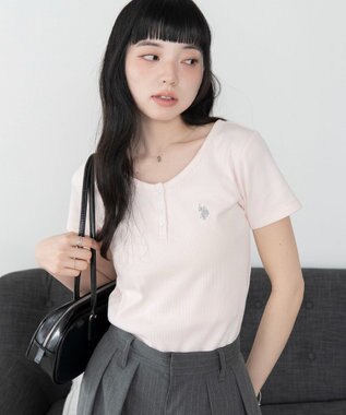 WEGO 別注USPOLOヘンリーネックT ライトピンク