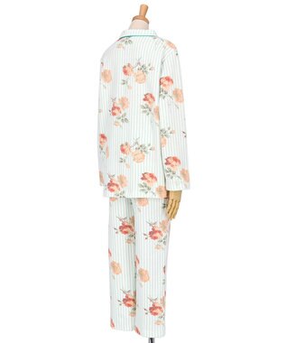 Wing パジャマ 綿100%(本体肌側) あったか 3Lまで対応 大きいサイズ 長袖 長ズボン 冬 レディース EP6023 ウイング／ワコール メロン