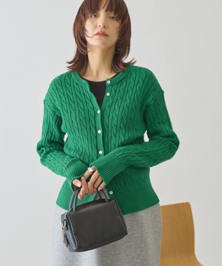 AMERICAN HOLIC ケーブルニットカーディガン Green