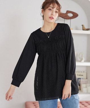 Tiaclasse ポンチ×ジャガードドッキングチュニック