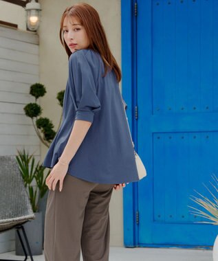 Tiaclasse L 【接触冷感・UVカット・吸水速乾・洗える】 ラグランスリーブトップス ブルー