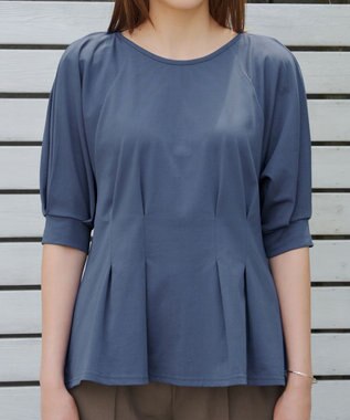 Tiaclasse L 【接触冷感・UVカット・吸水速乾・洗える】 ラグランスリーブトップス ブルー