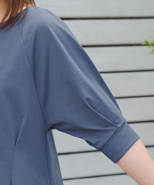 Tiaclasse L 【接触冷感・UVカット・吸水速乾・洗える】 ラグランスリーブトップス ブルー