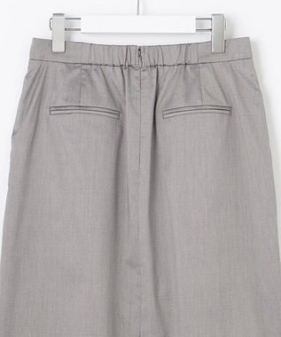 23区 L 【洗える/セットアップ対応】グロッシーコットンシャンブレー タイトスカート ライトグレー系