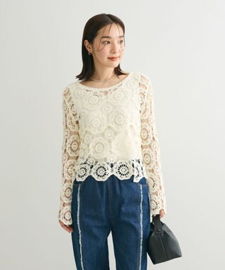 Green Parks ・ＳＵＧＡＲ　ＳＰＯＯＮ　クロシェフラワープルオーバー Off White