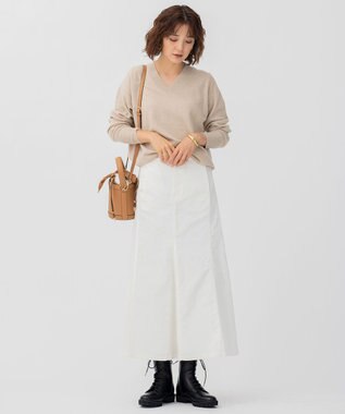 23区 L CARIAGGIウールカシミヤ Vネック ニット ベージュ系