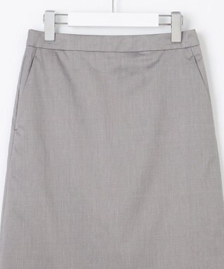 23区 S 【洗える/セットアップ対応】グロッシーコットンシャンブレー タイトスカート ライトグレー系