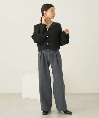 earth music&ecology アソートキラキラボタンカーディガン Black