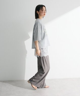 Green Parks レースレイヤード付け裾 Off White