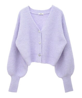 earth music&ecology アソートキラキラボタンカーディガン Purple