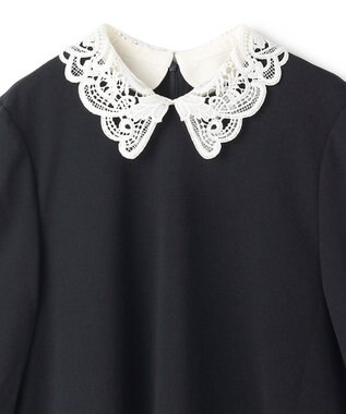 UNFILO 【2WAY】BEAUTY MOVE レース襟ブラウス ネイビー