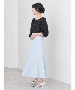 earth music&ecology フラワーレースブラウス Black