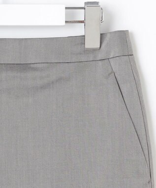 23区 L 【洗える/セットアップ対応】グロッシーコットンシャンブレー タイトスカート ライトグレー系