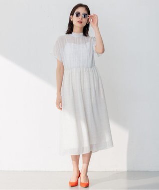 組曲 【WEB限定・2WAY】サッカードビードットプリント ワンピース アイボリー系5