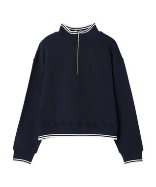 earth music&ecology ハーフＺＩＰラインプルオーバー Navy