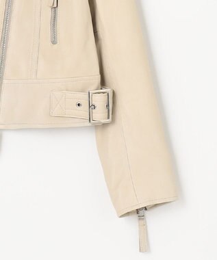 GRACE CONTINENTAL レースアップライダースジャケット ベージュ