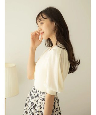 earth music&ecology シアーパワショルニットプルオーバー Ivory