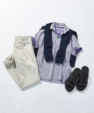 JOSEPH ABBOUD 【カラー豊富】人気！オーガニックコットン使用 ダディポロシャツ ライラック系