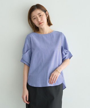 YECCA VECCA パールタックスリーブブラウス