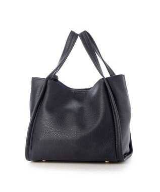 UNBILLION カシュカシュ cachecache / ミニショルダー付きソフトレザー調ミニトートバッグ ネイビー