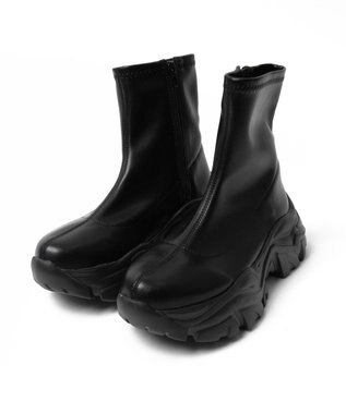 WEGO 厚底スニーカーソールショートブーツ ブラック
