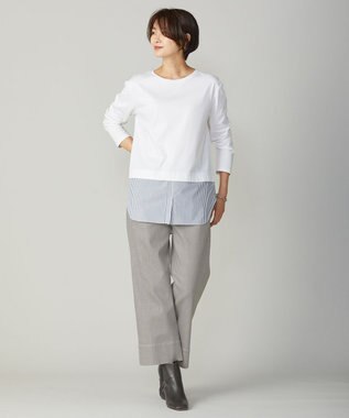 J.PRESS LADIES 【接触冷感・UVケア】レイヤードジャージー カットソー ブラック系1