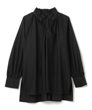 UNFILO ギャザーオーバーブラウス ブラック