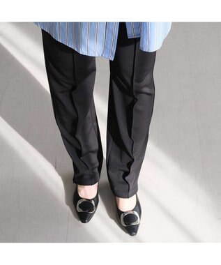 Pointer 【5cmヒール】日本製 高級本革モチーフ付きパンプス ブラック