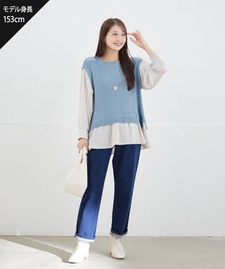 Tiaclasse ベストドッキングトップス ブルー×グレー