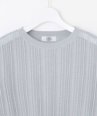 J.PRESS LADIES 【WEB限定カラーあり・洗える】Vis/Peスパーク シアー ニット サックス系