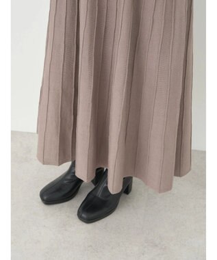 earth music&ecology ショルダーフリルニットワンピース Mocha