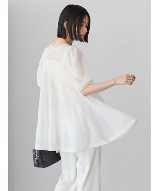 AMERICAN HOLIC ボリュームスリーブティアードニットチュニック Off White