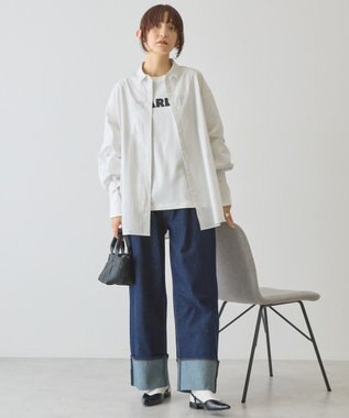 AMERICAN HOLIC 【イージーケア】バックギャザーリボンシャツ White