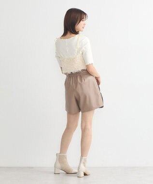 earth music&ecology シンセティックレザーショートパンツ Brown