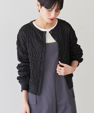 AMERICAN HOLIC ぽこぽこカットカーディガン Black