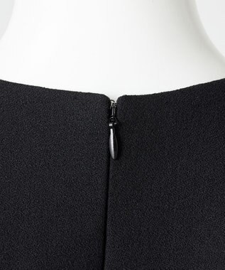 23区 S 【エステータ】ウールダブルジョーゼット ドレス ブラック系